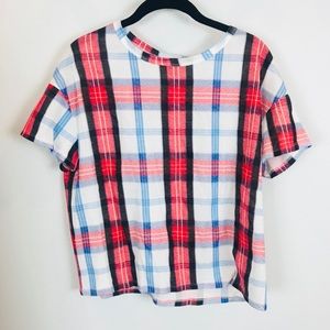 Zara Plaid Tee- NWOT